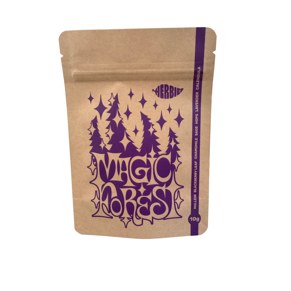 Herbie Magic Forest – prednja strana pakiranja biljne mješavine bez CBD-a i nikotina.