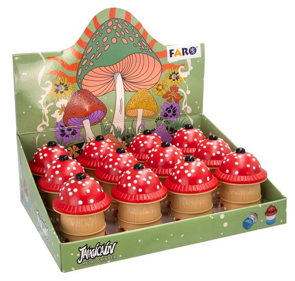 Mushroom Polinator Grinder – Metal/Plástico, 4 Piezas, Diseño de Seta