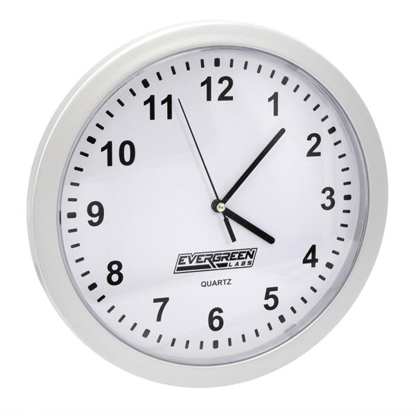 Evergreen Lab Stash Wall Clock with Hidden Safe – Ø25cm, Silver