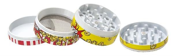 Bicolour 3D Popcorn Metalni Polinator Grinder – 4-dijelni, ø50mm - Herbie