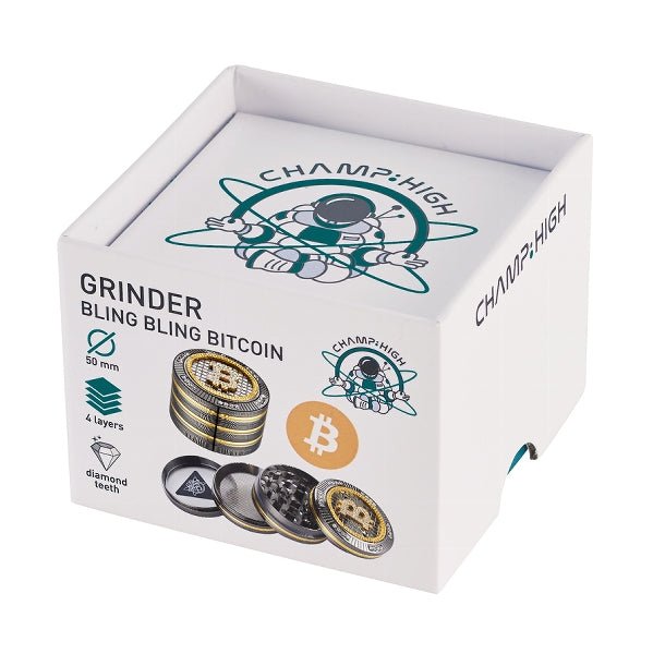 Bling Bling Bitcoin Aluminijski Polinator Grinder – 4-dijelni, ø50mm - Herbie