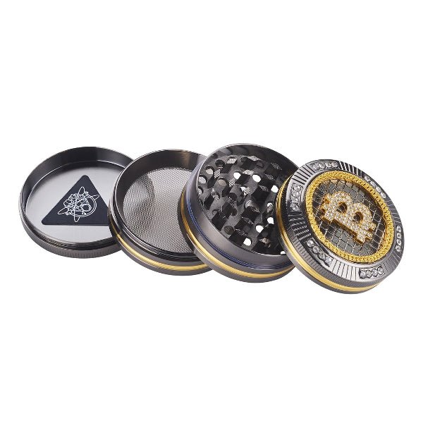 Bling Bling Bitcoin Aluminijski Polinator Grinder – 4-dijelni, ø50mm - Herbie