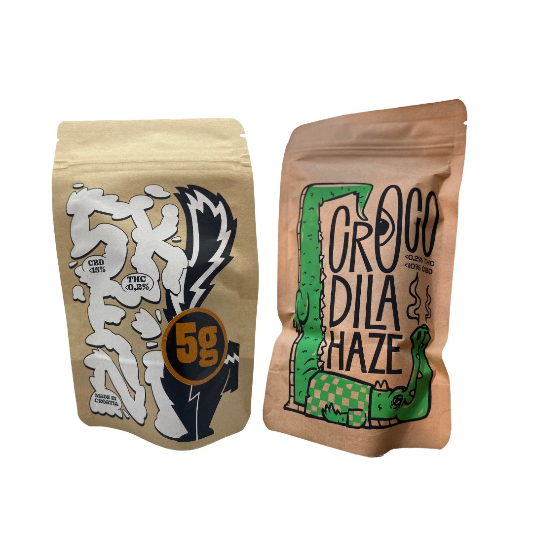 CROcodila Haze premium CBD cvijet 5g + Skeni premium CBD cvijet 5g + Herbie king size rizle s filterima (4 kom) - Herbie.hr