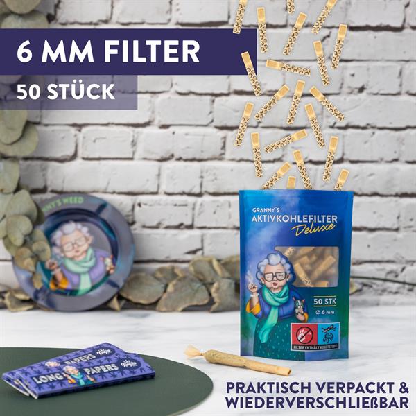 GRANNYS Weed Deluxe Aktivni Ugljeni Filter – ø6mm, 50 kom - Herbie