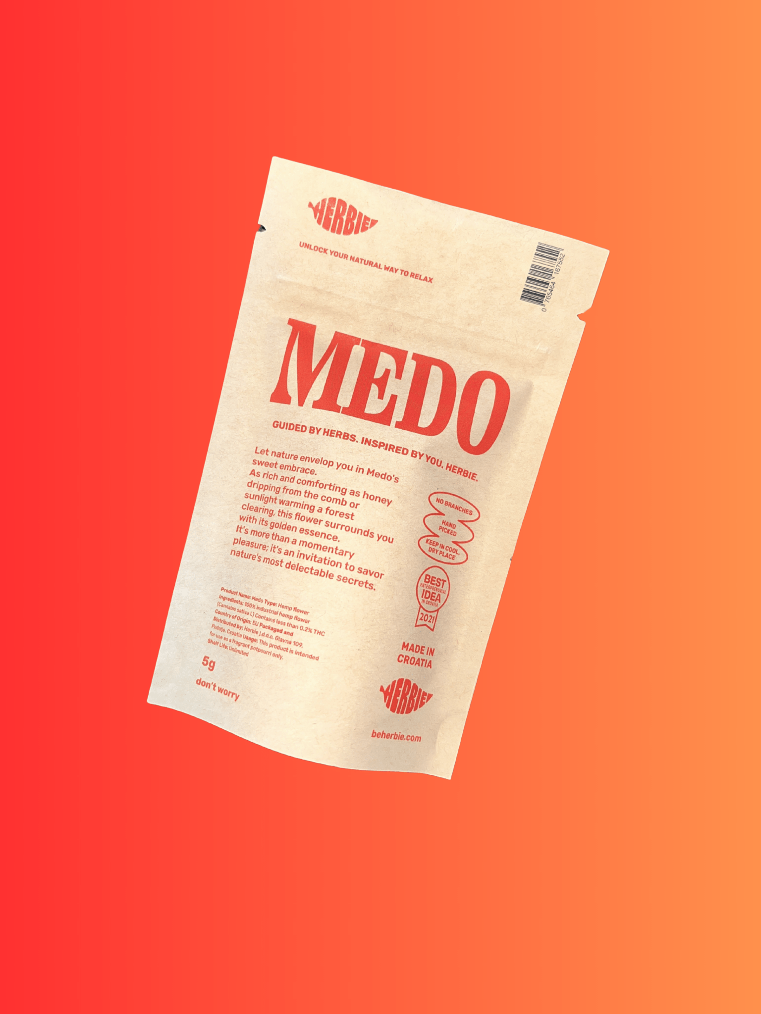 Medo CBD popcorn cvijet 25/50g + Herbie rizle s filterima - Herbie
