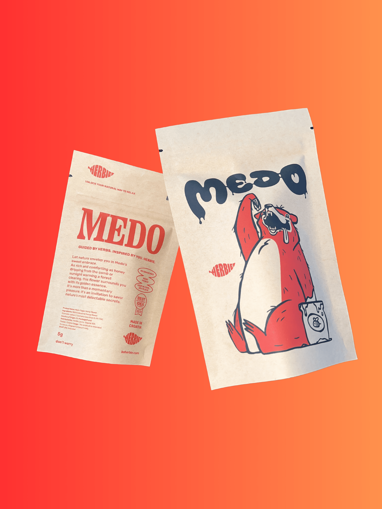 Medo PREMIUM CBD cvijet 5g - 50g + Herbie king size rizle s filterima - Herbie