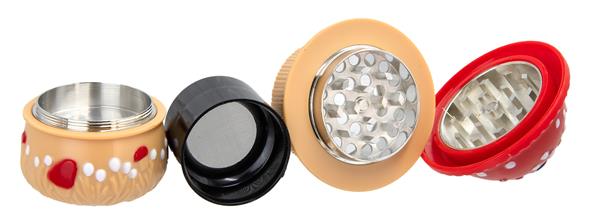 Mushroom Polinator Grinder – Metal/Plastika, 4-dijelni, Dizajn Muhare - Herbie