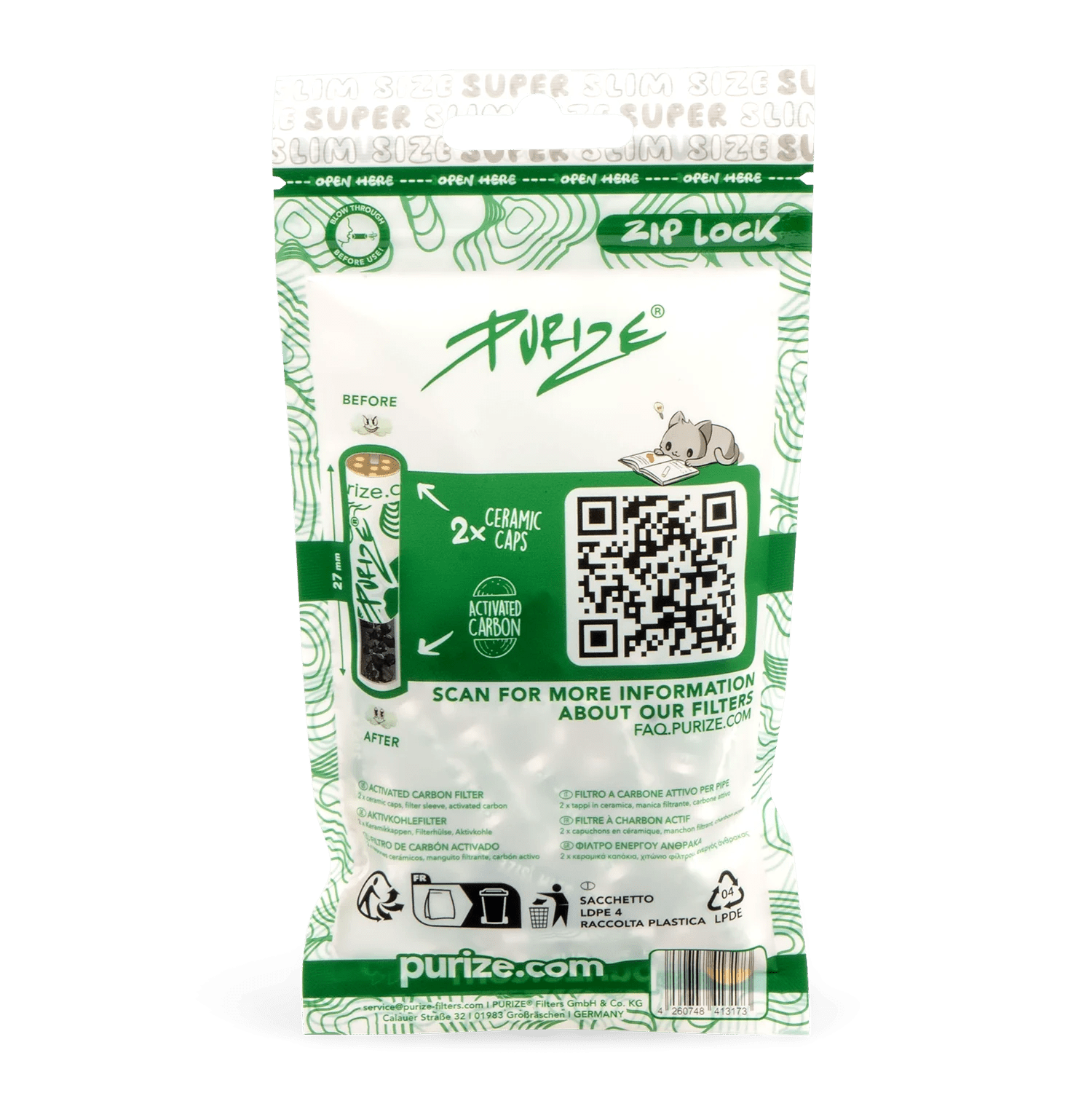 PURIZE® Super Slim filteri 5mm (50 kom) - Herbie