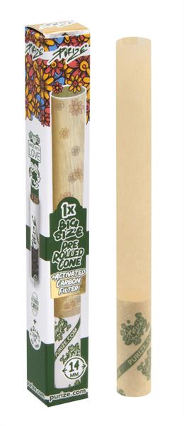 PURIZE Unbleached Big Size Cone 140mm s Aktivnim Ugljenim Filterom - Herbie